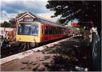 Looking east at East Kilbride station. Class 101 DMU in station.<br><br>[Ewan Crawford //]