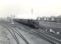 V1 2-6-2T 67622 passing Clydebank Dock Junction with and up Helensburgh Express on Saturday 3rd May 1958.<br><br>[G H Robin collection by courtesy of the Mitchell Library, Glasgow 03/05/1958]