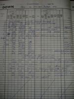 Excerpt from the Down Line page of the Train Register on Saturday 10th December 1994 when both lines between Greenhill Lower and Gartcosh became flooded. Notice I signed off at 2115Hrs.<br><br>[Colin Harkins /12/1994]