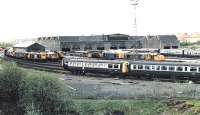 Viewed from the north east in 1984. The near roads were filled with withdrawn DMUs<br><br>[Brian Forbes //1984]