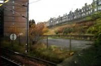 One mile to the east of Waverley, just south of the ECML alongside London Road, stands an office block and car parks. This was part of the site of St Margarets shed, in the early 1950s home to over 200 steam locomotives. Photographed from a passing train in December 2006.  <br><br>[John Furnevel /12/2006]