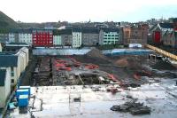 Waverley Valley development on 7 January 2007. No further progress, with the archaeological dig between the ECML and the Canongate having been further extended. Passengers on trains to and from the south now have an unrestricted view of this historic section of The Royal Mile (as well as the remains of an ancient gas works). <br><br>[John Furnevel 07/01/2007]