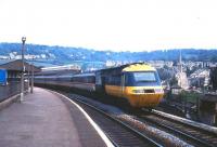 An InterCity 125 departs from Bath in May 1985.<br><br>[John McIntyre /05/1985]