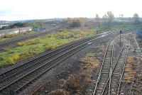 Looking south from Rotherham Masborough. The line to the left is the old Midland mainline to Chesterfield and to the right the line to Sheffield.<br><br>[Ewan Crawford 21/11/2006]