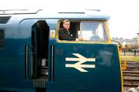 Photographer tries his hand. ID at the helm of a preserved class 52, Norwich 2006.<br><br>[Ian Dinmore Collection //2006]