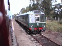 Green DMU stabled in the refuge siding.<br><br>[Brian Forbes /09/2006]
