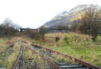 Railway remains at Menstrie in February 2007. Looking back from the sidings towards the site of the former station.<br><br>[John Furnevel 04/02/2007]