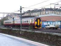 156494 passing the old SignalBox at Muirhouse.<br><br>[Colin Harkins 10/02/2007]