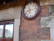 An 1857 Brysons clock face on booking office wall. It was double sided and had hands.<br><br>[Brian Forbes 20/03/2007]