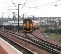 Taking the scenic route - a Waverley bound service turns south at Slateford Junction on 31 March to join the <I>sub</I> at Craiglockhart Junction and take the long way round to Waverley due to engineering work at the west end.<br><br>[John Furnevel 31/03/2007]