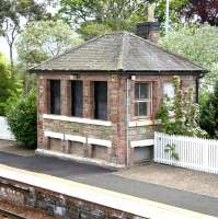The old stone signal box on the up platform at Aberdour in May 2005.<br><br>[John Furnevel 05/05/2005]