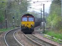 66216 and loaded coal wagons with a service bound for Longannet<br><br>[Graham Morgan 17/04/2007]