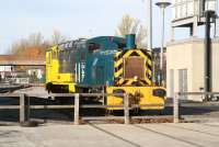 Diesel shunting locomotives 03090 and 663 stand in the yard outside the main exhibition building at Shildon on 4 November 2007.<br><br>[John Furnevel 04/11/2007]