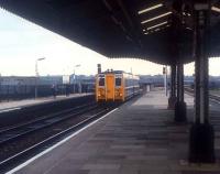 Prototype class 140 on a test run arriving at Birmingham Moor Street past waiting photographers in 1981.<br><br>[Ian Dinmore //1981]