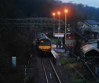 On the last day of 2007 a train heads for Balloch. The old northbound platform has largely disappeared now.<br><br>[Ewan Crawford 31/12/2007]