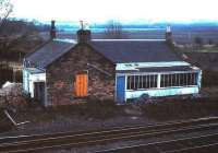 Remains of Millerhill station, standing at the south end of Millerhill yard in April 1985. The building has since been converted into a house.<br><br>[David Panton /04/1985]