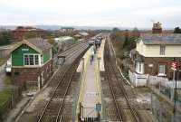 Looking south from the road bridge over Seamer station on 3 April. In the distance is Seamer West Junction and the split of the lines for Hull and York.<br><br>[John Furnevel 03/04/2008]
