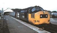 37 362 <I>Dounreay</I> waits at Thurso in July 1985 at the head of a train for Inverness.<br><br>[David Panton /07/1985]