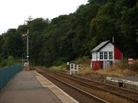 A southward look at the signal box at Dunkeld with semaphore signalling (taken Sept.2008)<br><br>[Brian Forbes /09/2008]