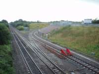 This junction on the Great Western main line just to the east of Swindon serves the rail terminal that opened in 2000.<br><br>[Mark Bartlett 27/07/2008]