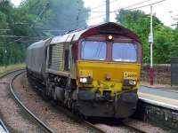 66008 passing through Johnstone with a coal service from Hunterston to Longannet<br><br>[Graham Morgan 29/08/2008]