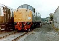 D200 runs round the stock of <i>The Hadrian Pullman</i> at Warcop on 31 July 1983.<br><br>[Colin Alexander 31/07/1983]
