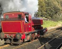 Lakeside and Haverthwaite Railway locomotive No 1 <I>David</I> at Lakeside on 18 October 2008. <br><br>[Peter Todd 18/10/2008]