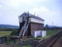 The signal box at Wrawby Junction, Lincolnshire, in 1989, looking east towards Immingham.<br><br>[Ian Dinmore //1989]