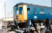 A Gloucester RC&W Class 100 DMU in departmental use at Kingmoor in 1984.<br>
<br><br>[Colin Alexander //1984]
