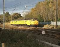 A Network Rail test train is hauled south along the Up Fast approaching Euxton Junction on 1 November 2008 behind 31105.<br>
<br><br>[John McIntyre 01/11/2008]