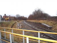 Daisyfield station closed in 1958, four years before the other Blackburn to Hellifield stations, and did not reopen when services to Clitheroe were restored.  Here, in this view from the level crossing towards the junction with the East Lancashire line, the old down platform is still in situ and the remnants of the up can also be seen. The double track section to Hellifield starts immediately beyond the level crossing.<br><br>[Mark Bartlett 13/12/2008]