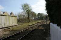 The remains of the platform at Turton between Bolton and Blackburn. The photo is taken looking south from the level crossing on 18 April 2009.<br><br>[John McIntyre 18/04/2009]