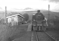BR Standard Class 4 no 80126 stands at Killin in the 1960s with the 1.52pm train to Killin Junction. The line was closed in September of 1965.<br><br>[Robin Barbour Collection (Courtesy Bruce McCartney) //]