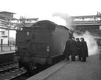 <I>'I'll see your five and raise you another ten...'</I> Stopover at Ardrossan Montgomerie Pier for Eastfield B1 no 61342 with the much - travelled <I>Scottish Rambler No 5</I> on 10 April 1966, prior to heading off on the next leg of the tour to Girvan.<br><br>[Robin Barbour Collection (Courtesy Bruce McCartney) 10/04/1966]