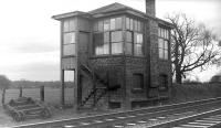 The signal box at Scotch Dyke on the Waverley route in the 1960s.<br><br>[Robin Barbour Collection (Courtesy Bruce McCartney) //]