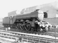 A3 Pacific no 60070 <I>Gladiateur</I> approaching 52B Heaton Shed in 1964, passing one of many engineering works still active in this part of the city at that time. [See image 25886]<br><br>[David Pesterfield 05/04/1964]