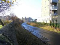 View towards Abbeyhill Junction from the site of Easter Road Park Halt on 31 October 2009<br><br>[David Panton 31/10/2009]