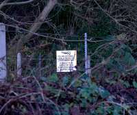 Network Rail sign warning PW staff that the Avon Gorge is a SSSI and they must proceed only with proper authority. December 2009.<br>
<br><br>[Peter Todd 03/12/2009]