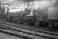 BR Standard class 4 2-6-4T no 80114 alongside the coaling stage at St Margarets shed in January 1964.<br><br>[Robin Barbour Collection (Courtesy Bruce McCartney) 03/01/1964]