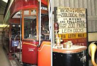 A composite image showing part of preserved Edinburgh tram no 35 lurking at the back of a shed at Crich Tramway Museum on 21 June 2010 alongside several familiar sounding destination boards. The tram itself is displaying Morningside Station on the front... or Morningside train/tram interchange as it might have been described using today's 'transport speak'. <br>
<br><br>[Bruce McCartney 21/06/2010]