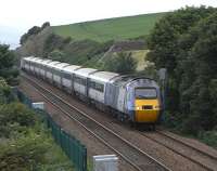 East Coast's morning Leeds to Aberdeen service about to pass the Seafield Colliery junction site on 23 June 2010<br><br>[David Panton 23/06/2010]