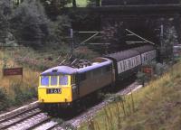 86.024 with an up express for Euston on 14th September 1974. The train has just emerged from Shugborough Tunnel (777 yards) on the Trent Valley line between Stafford and Rugeley.<br><br>[Bill Jamieson 14/09/1974]