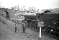 Class K1 2-6-0 no 62005 is in the process of running round the SLS <I>Three Dales Railtour</I> at Westgate-in-Weardale on 20 May 1967.<br><br>[Robin Barbour Collection (Courtesy Bruce McCartney) 20/05/1967]