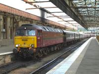 57601 ready to propel <I>The Royal Scotsman</I> out of platform 5 at Perth on 9 September. After reversing past St.Leonards Jn.the train will then take the Dundee line.<br><br>[Brian Forbes 09/09/2010]