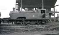 Gresley J50 0-6-0T no 68897 stands alongside the coaling plant at Darlington shed on 12 July 1958.<br><br>[K A Gray 12/07/1958]