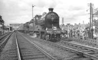 The RCTS <I>Borders Railtour</I> stands at St Boswells on 9 July 1961 behind ex-NBR no 256 <i>Glen Douglas</i> and J37 no 64624. The train had recently arrived from Greenlaw and was about to visit the Jedburgh branch. <br><br>[K A Gray 09/07/1961]