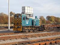 BR class 03 Drewry diesel-mehanical shunter no 03090, now part of the national collection, stands in the yard at NRM Shildon on 23 November 2010. <br><br>[John Furnevel 23/11/2010]