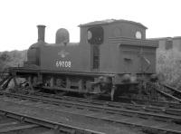 Class J72 0-6-0 no 69008 in a siding at Heaton shed in 1964.<br><br>[K A Gray //1964]