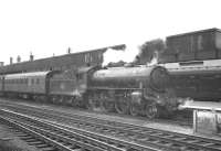 B1 4-6-0 no 61010 <I>Wildebeeste</I> stands at Doncaster in July 1963 with the 12.12pm train to Cleethorpes.<br><br>[K A Gray 06/07/1963]
