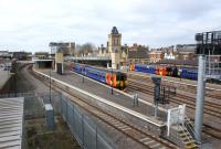 View north west across the platforms at Lincoln station on 20 March 2011.<br><br>[John McIntyre 20/03/2011]